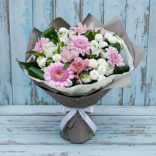 Букет цветов из:  Герберы, Альстромерии и Хризантемы #REPLACE_PRED# Березовом