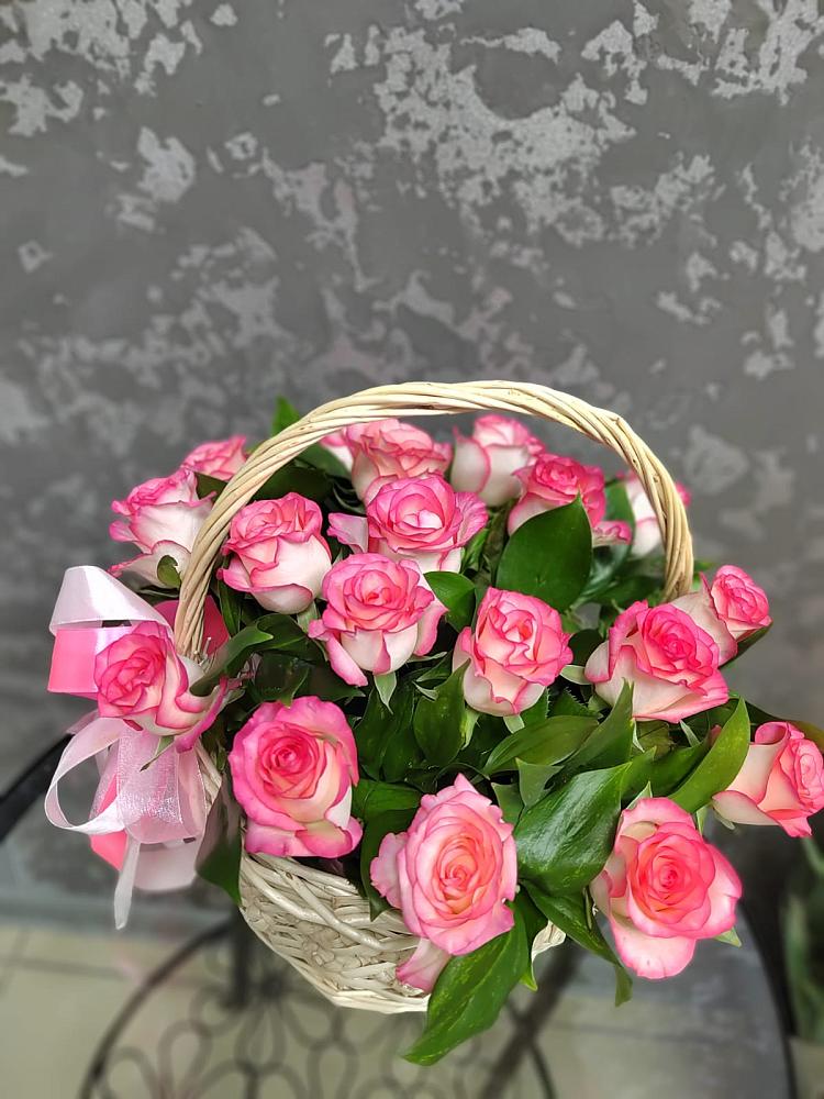 Цветочная композиция из Розы в корзине в Березовом