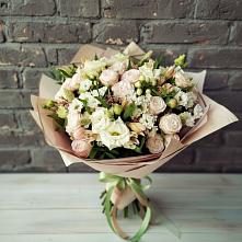Букет цветов из:  Альстромерии, Розы и Хризантемы в Березовом