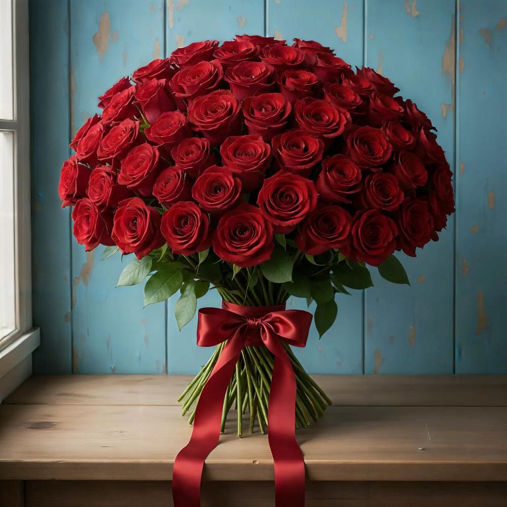 Букет Красные розы Блэк Меджик в Березовом