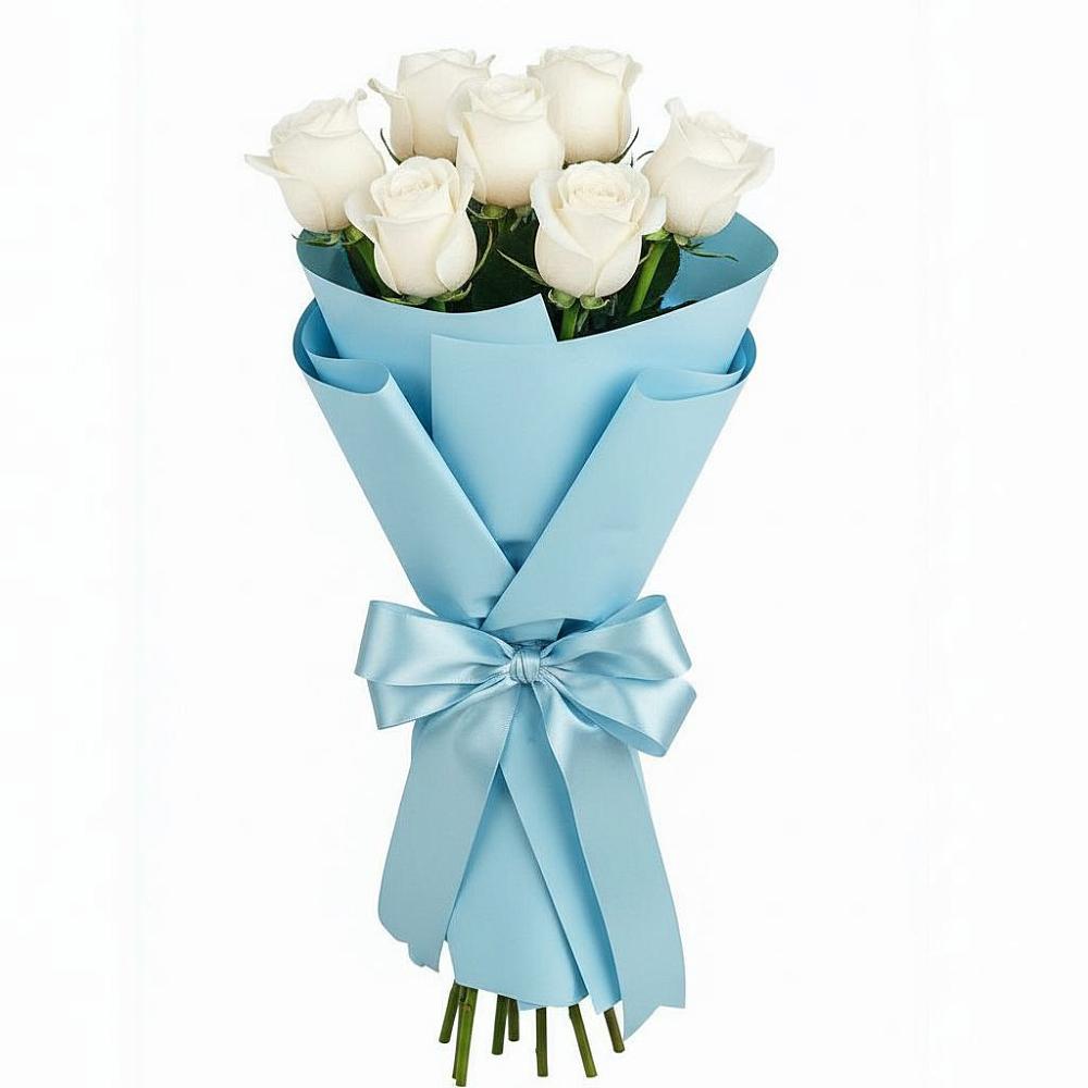 Букет 7 белых роз Проуд в Березовом