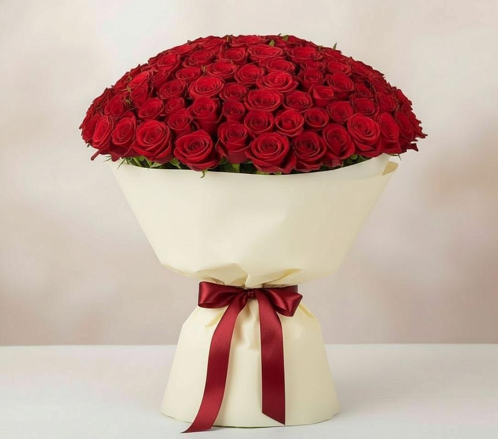 Букет 101 Красная роза Милано в Березовом