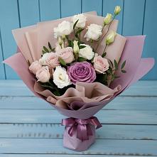 Букет цветов из:  Розы и Лизиантусы #REPLACE_PRED# Березовом