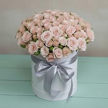 Цветочная композиция из Розы в шляпной коробке в Березовом