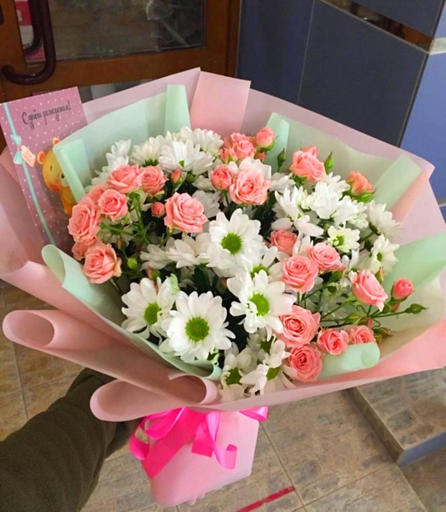 Букет цветов из: Розы и Хризантемы в Березовом