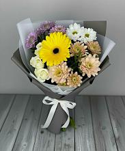 Букет цветов из:  Розы, Герберы и Хризантемы #REPLACE_PRED# Березовом