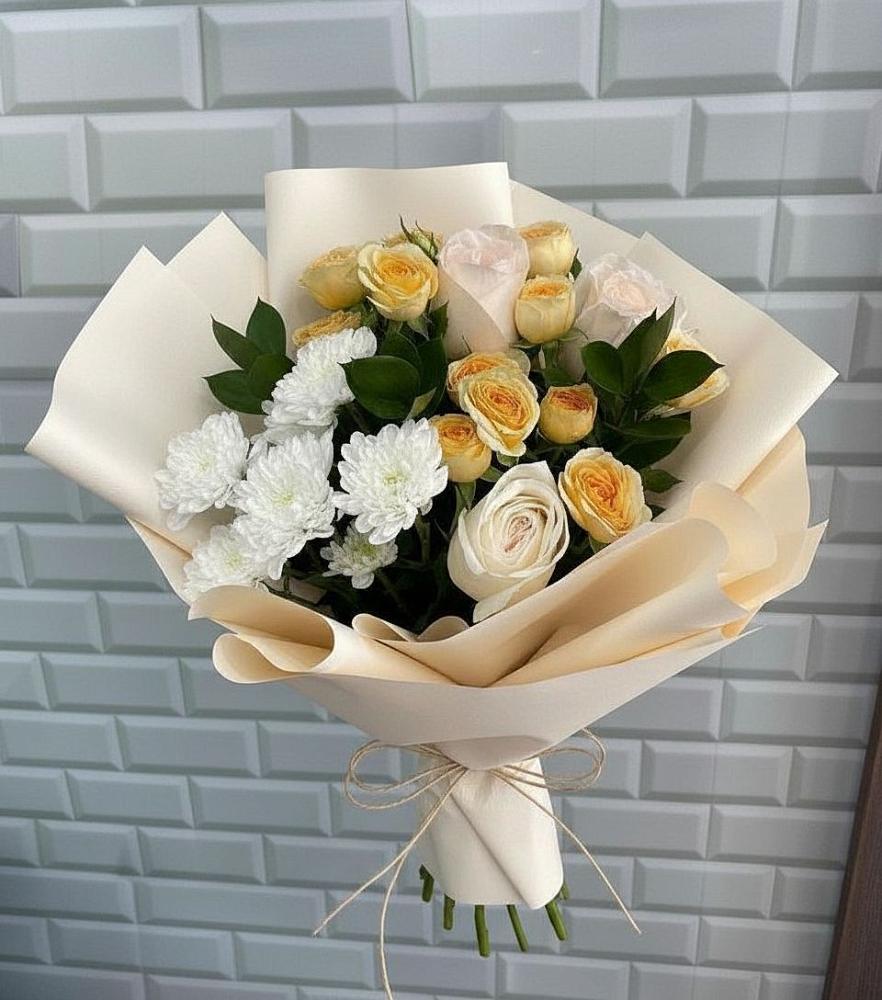 Букет цветов из: Розы и Хризантемы в Березовом