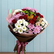 Букет цветов из:  Розы, Хризантемы и Альстромерии #REPLACE_PRED# Березовом