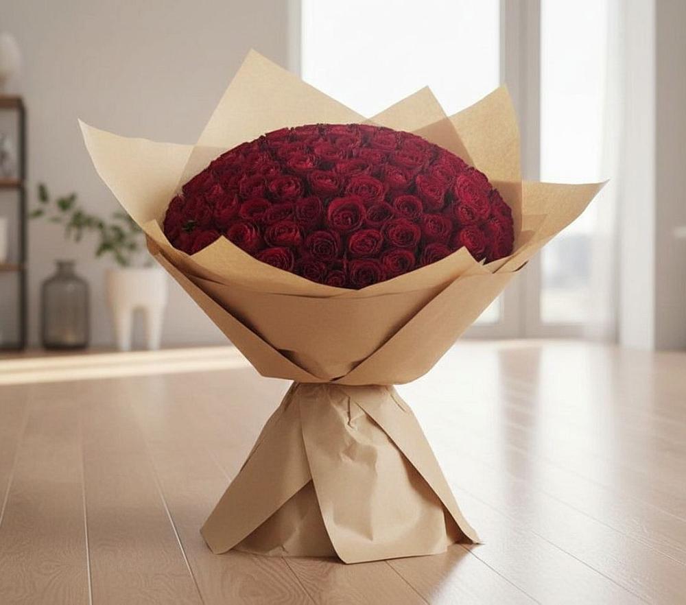 Букет 101 Красная роза в Березовом