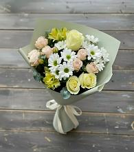 Букет цветов из:  Альстромерии, Розы и Хризантемы в Березовом